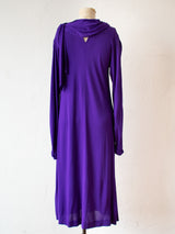 Vintage 1980s Jean Muir Purple Jersey Knit Dress M/L - We Thieves