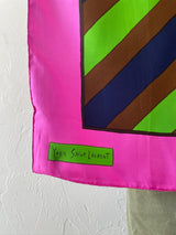 Vintage YSL Diagonal Striped Silk Scarf - We Thieves