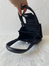 Vintage Bvlgari Black Nylon and Leather Shoulder Bag