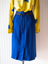 Salvatore Ferragamo Cobalt Blue Pencil Skirt Medium - We Thieves