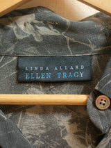 Vintage Linda Allard Ellen Tracy Sheer Grey Floral Blouse Large - We Thieves