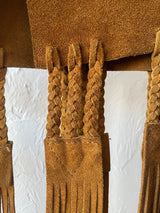 Vintage Made in Spain Suede Fringe Vest S