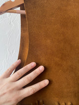 Vintage Made in Spain Suede Fringe Vest S