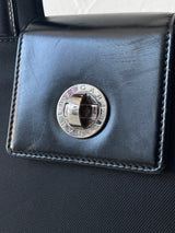 Vintage Bvlgari Black Nylon and Leather Shoulder Bag