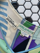 Vintage Emilio Pucci Floral Silk Jersey Knit Dress S