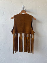 Vintage Made in Spain Suede Fringe Vest S