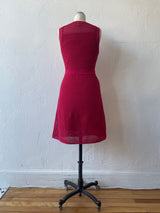 Vintage Missoni Red Textured Knit Midi Dress