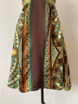 Vintage Nicole Miller Silk Brocade Strapless Mini Dress in Brown/Gold/Teal XS - We Thieves