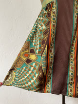 Vintage Nicole Miller Silk Brocade Strapless Mini Dress in Brown/Gold/Teal XS - We Thieves