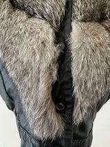 Vintage Crown Furs of Boston Leather Bomber Jacket Large - We Thieves