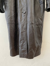 Vintage Carol Little Brown Leather & Animal Print Fur Cape Coat Large - We Thieves