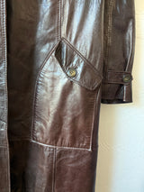 Vintage Oscar De La Renta for Lily Rubin Long Leather Coat M