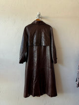 Vintage Oscar De La Renta for Lily Rubin Long Leather Coat M