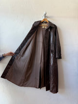 Vintage Oscar De La Renta for Lily Rubin Long Leather Coat M