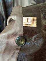 Vintage Oscar De La Renta for Lily Rubin Long Leather Coat M