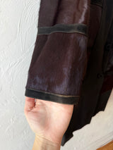 Vintage Leda Spain Bullskin, Leather, and Suede Long Coat M