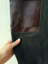 Vintage Leda Spain Bullskin, Leather, and Suede Long Coat M