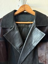 Vintage Leda Spain Bullskin, Leather, and Suede Long Coat M