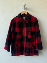 Vintage 1970s Woolrich Classic Red Buffalo Plaid Jacket Men's M