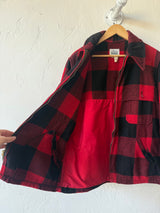 Vintage 1970s Woolrich Classic Red Buffalo Plaid Jacket Men's M