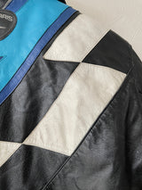 Vintage Polaris Black Leather Racing Jacket with Quilted Lining S