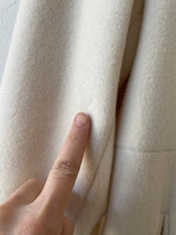 Vintage Albert Nipon White Wool & Faux Fur Collar Coat M