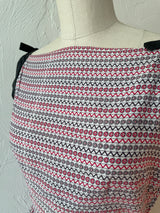 Vintage 1960s Black White and Red Wheel Print Dress - We Thieves