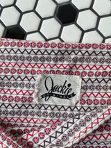 Vintage 1960s Black White and Red Wheel Print Dress - We Thieves