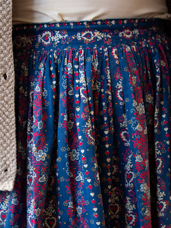 Vintage Wallach Handblocked Heart Paisley Folk Skirt XS/S - We Thieves