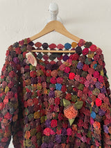 Vintage Thai Silk Yoyo Quilt Top L - We Thieves