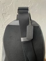 Vintage Varsity Striped Coach Backpack Grey Leather - We Thieves