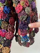 Vintage Thai Silk Yoyo Quilt Top L - We Thieves