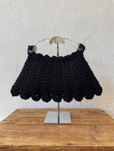 Vintage 1950s Black Crochet Handbag with Twisted Lucite Handle - We Thieves