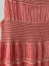 Vintage Coral Pink Fringe Knit Sleeveless Top M/L - We Thieves