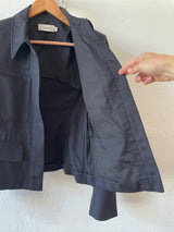 Vintage Calvin Klein Dark Navy Wool Zippered Blazer Jacket XS/S - We Thieves