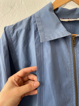 Vintage 80s Yves Saint Laurent Rive Gauche Lightweight Blue Jacket Jacket M (AS-IS)