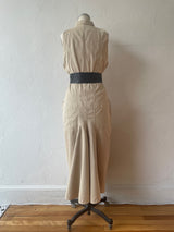 Vintage Utilitarian Beige Cotton Mermaid Hem Dress L - We Thieves