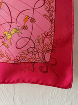 Vintage Hermes Fuschia Pink Effluves Silk Scarf - We Thieves
