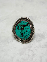 Vintage Antique Navajo Sterling Silver + Organic Turquoise Ring Size 10 - We Thieves