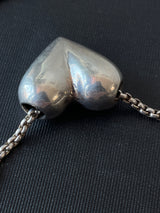 Vintage Joe Esposito Sterling Silver Puffed Heart Necklace