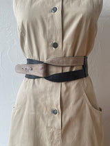Vintage Utilitarian Beige Cotton Mermaid Hem Dress L - We Thieves