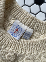 Vintage JG Hook Handknit Cream Wool Fisherman Pullover Sweater S - We Thieves