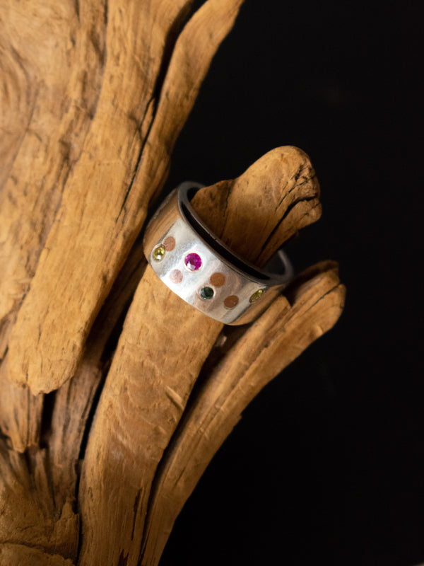 Artisan Sterling + Sapphire Inlay Ring Size 7 - We Thieves