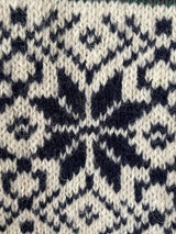 Vintage LL Bean Snowkflakes & Hearts Fair Isle Wool Cardigan Sweater M