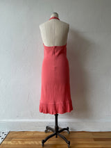 Vintage St John Flamingo Pink Halter Dress S - We Thieves
