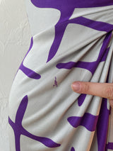 Vintage Issa London Silk Jersey Knit Purple & Grey Dress S/M - We Thieves