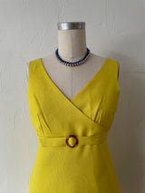 Vintage 1960s Miss DR Bright Yellow Dress with Belt S/M - We Thieves