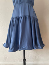 Vintage Milly Periwinkle Blue Silk Tiered Dress with Wire Hem S/M - We Thieves