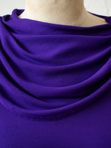 Vintage 1980s Jean Muir Purple Jersey Knit Dress M/L - We Thieves