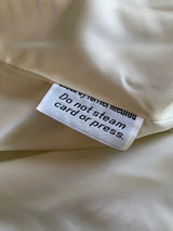 Vintage Jacques St Laurent White Faux-Fur Herringbone Pattern Coat M